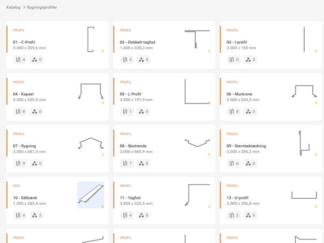 Bygningsprofiler TriCal Metal | Triplan