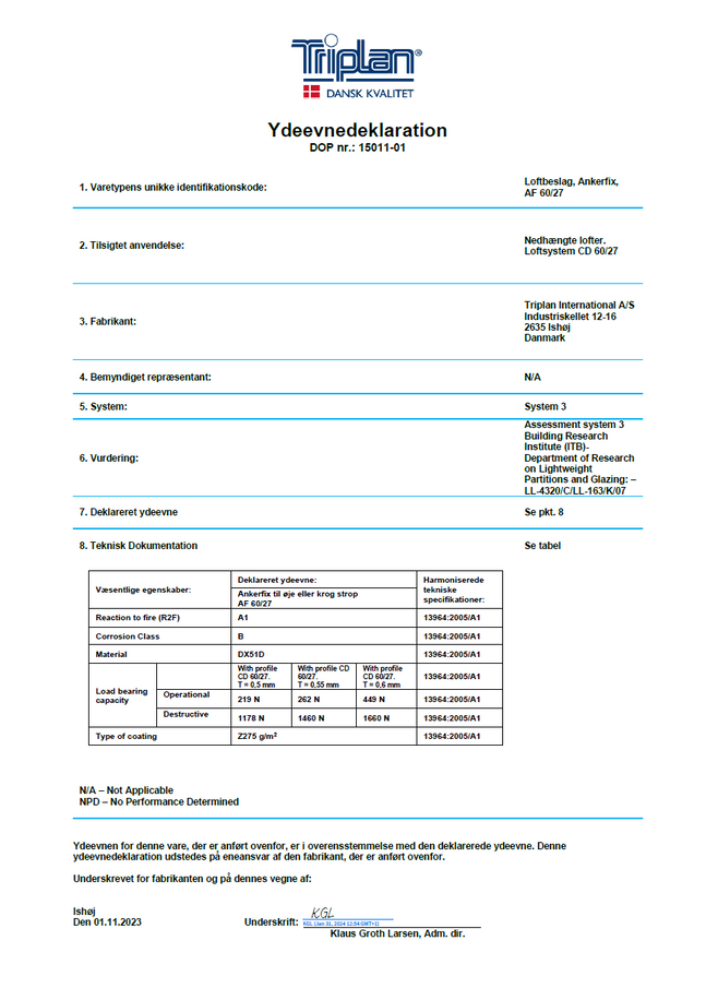 DoP - Loftbeslag Ankerfix | Triplan 
