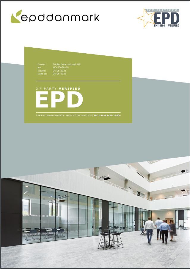 EPD | Glasvægge Triplan Lite 34 -50 dB