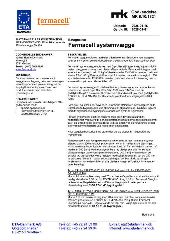 MK Fermacell fibergipsvægge | Triplan