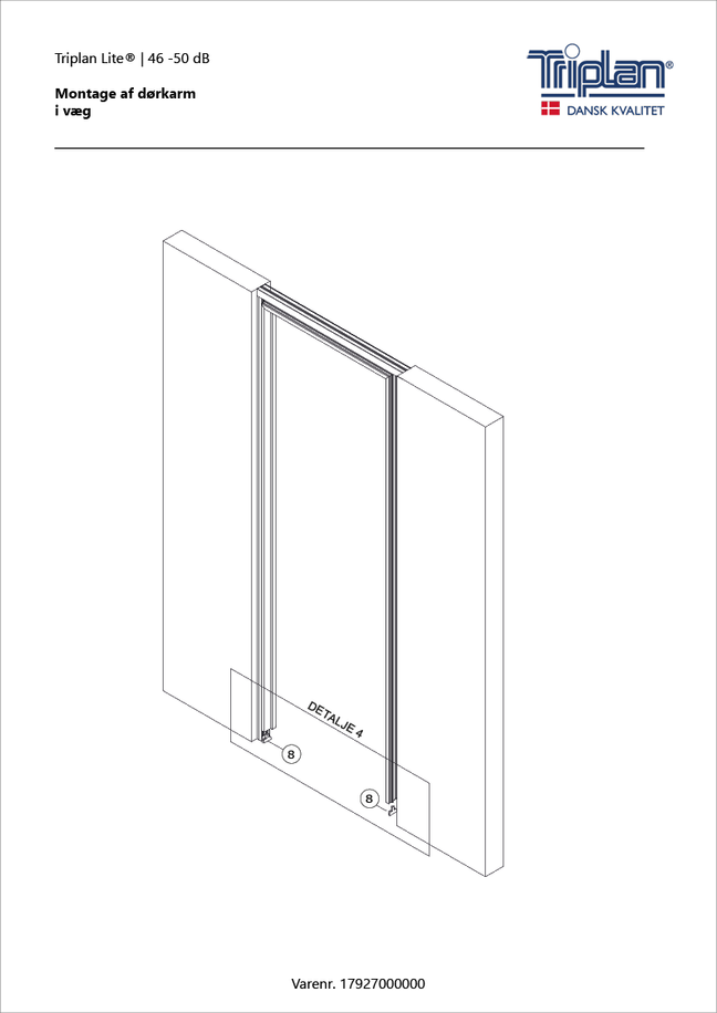 Montagevejledning akustikkarm i væg | Triplan